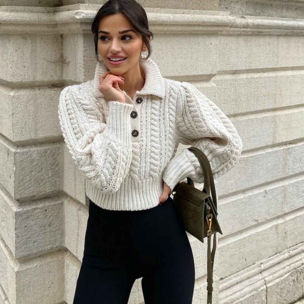 ZARA | Bloggers Fave Cropped Cable Knit Sweater - Picture 3 of 16